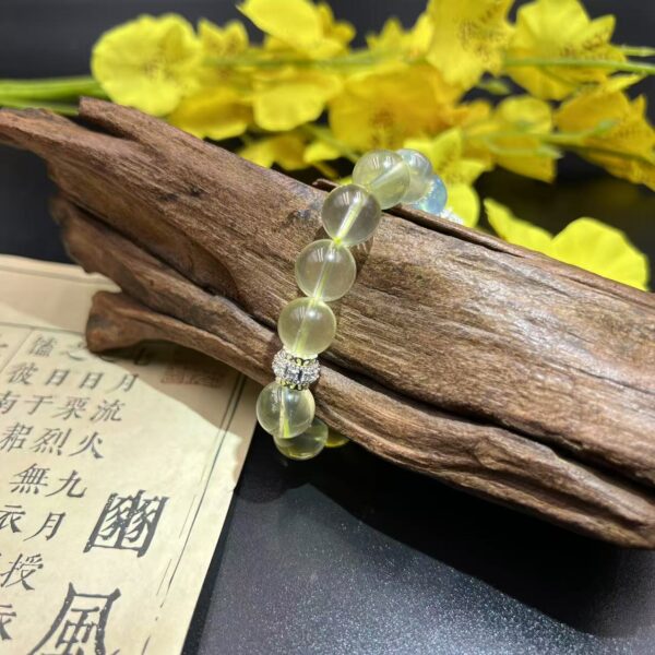 Natural Citrine & Aquamarine Energy Bracelet with 15mm Citrine Bead | Wealth, Communication & Feng Shui Jewelry | Five Elements Healing Crystal Gift for Success, Confidence & Harmony - Image 4
