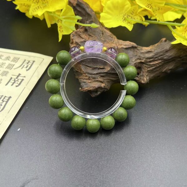 [Ciyuantang] Calming Herbal Bracelet for Stress Relief｜Dream Spirit Beads + Amethyst Pi Xiu｜Buddhist Five Elements Energy Jewelry for Emotional Balance, Prosperity & Spiritual Protection - Image 4