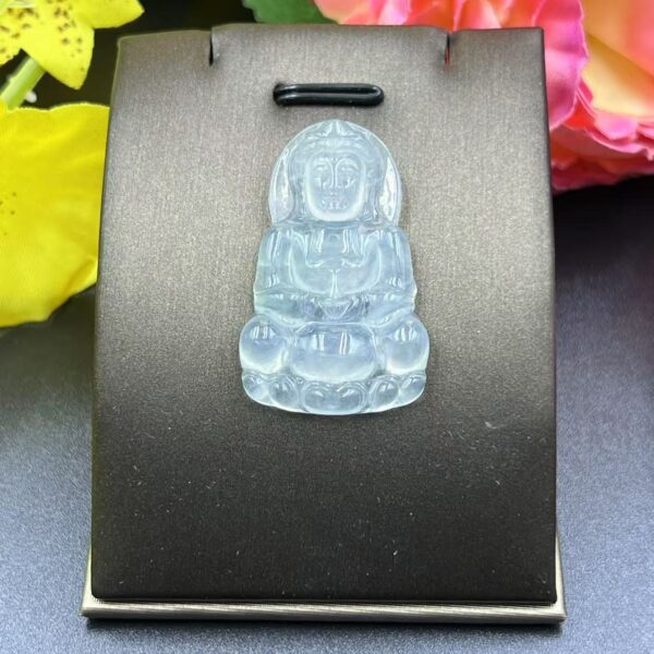 [Ciyuantang] Ice Green Jade Guanyin Bodhisattva Necklace｜High-End Buddha Head Design｜Buddhist Protective Amulet Five Elements Energy Jewelry Fortune Attraction Career Success Auspiciousness - Image 3